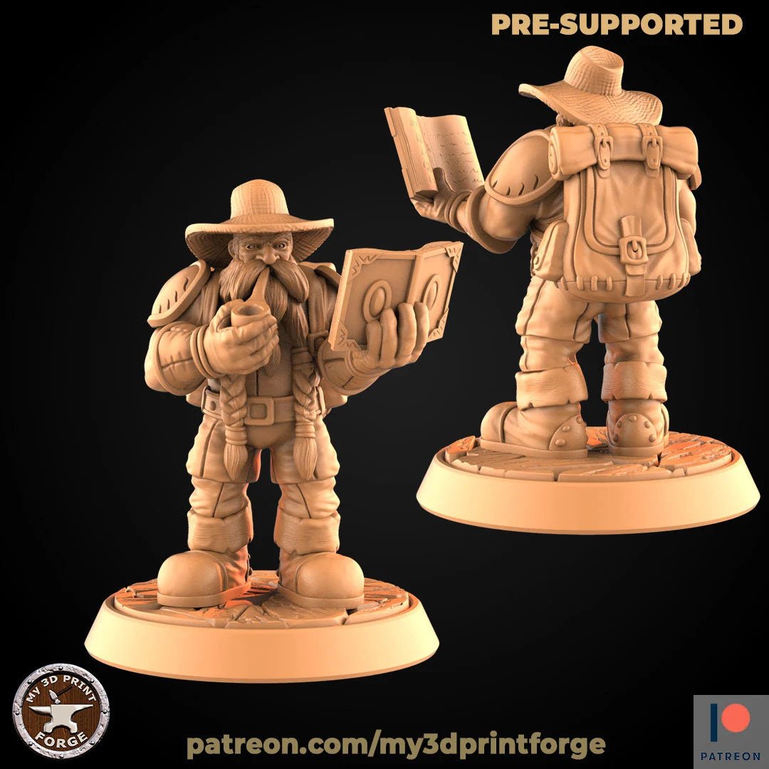 Engineer And Mining Dwarf Miniature | C - Tabletop RPG & D&D miniature. Perfect for wargaming & collectors