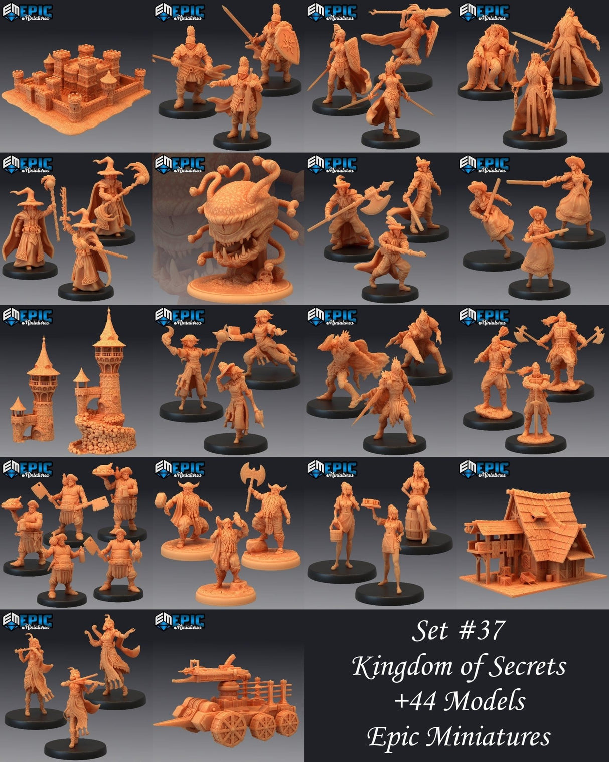 EPIC Kingdom of Secret Bundle Deal Miniature | Set of 42 - Tabletop RPG & D&D miniature. Perfect for wargaming & collectors