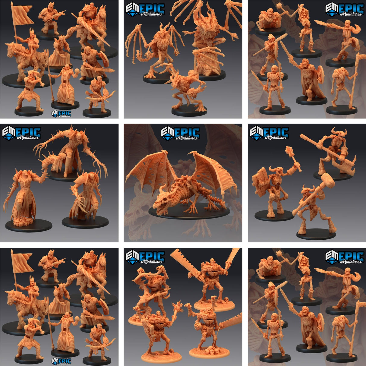 Everything Skeleton Miniature | Full Set All Models - Tabletop RPG & D&D miniature. Perfect for wargaming & collectors