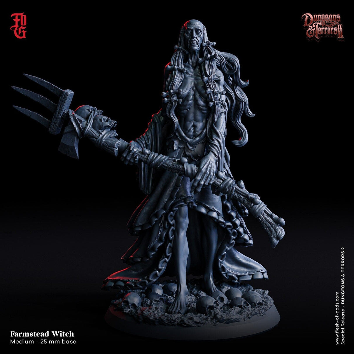Farmstead Witch Miniature | Farmstead Witch - Tabletop RPG & D&D miniature. Perfect for wargaming & collectors