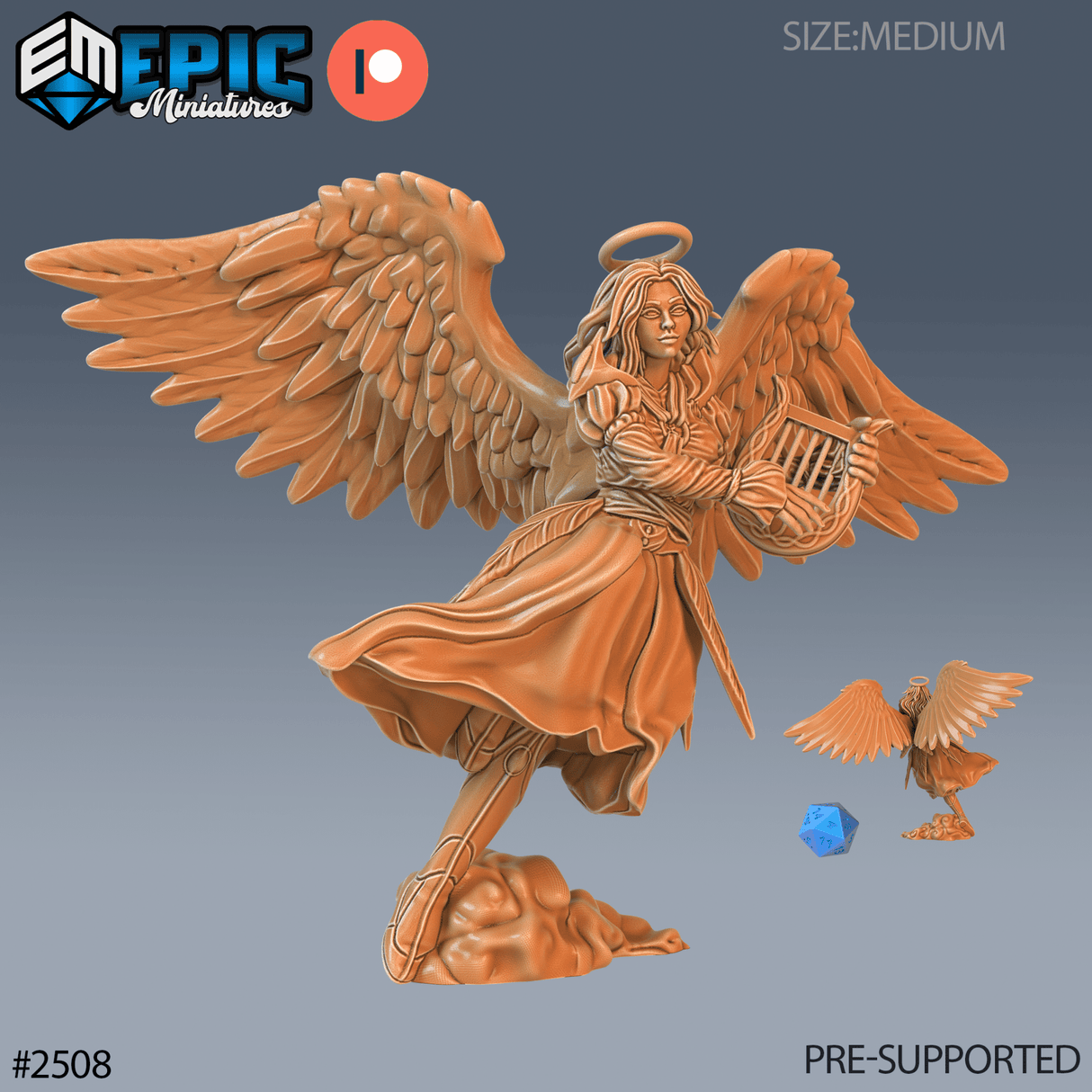 Female Angel Miniature | B - Tabletop RPG & D&D miniature. Perfect for wargaming & collectors