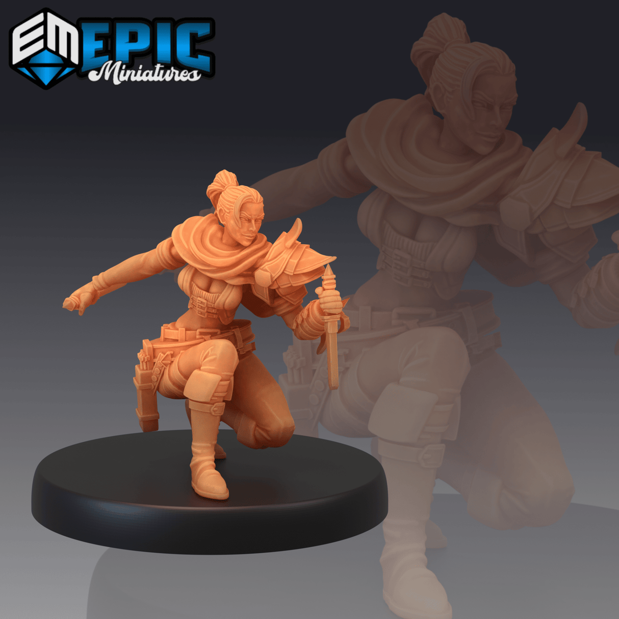 Female Assassin Miniature | C - Tabletop RPG & D&D miniature. Perfect for wargaming & collectors