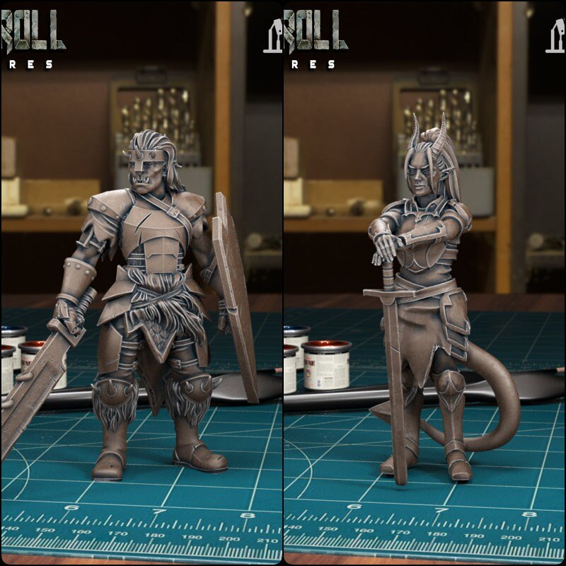 Female Heros of the Races Miniature | Orc - Tabletop RPG & D&D miniature. Perfect for wargaming & collectors