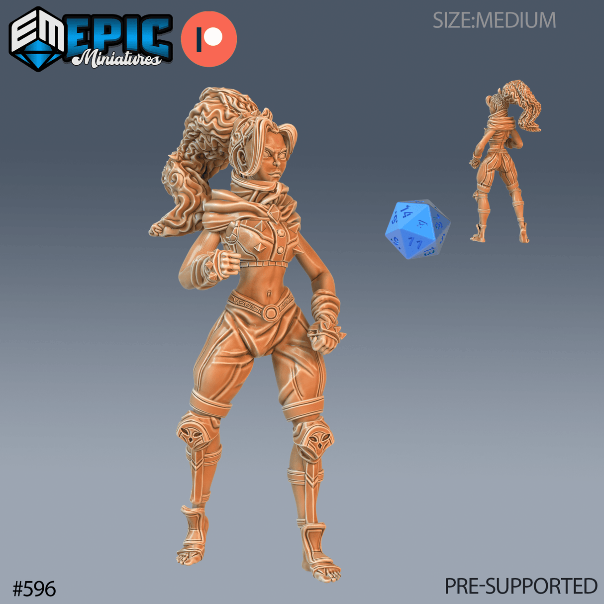 Female Monk Miniature | A - Tabletop RPG & D&D miniature. Perfect for wargaming & collectors
