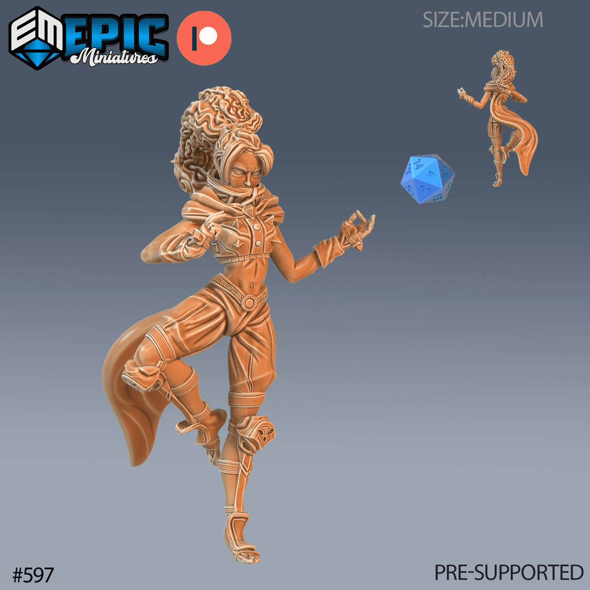 Female Monk Miniature | B - Tabletop RPG & D&D miniature. Perfect for wargaming & collectors