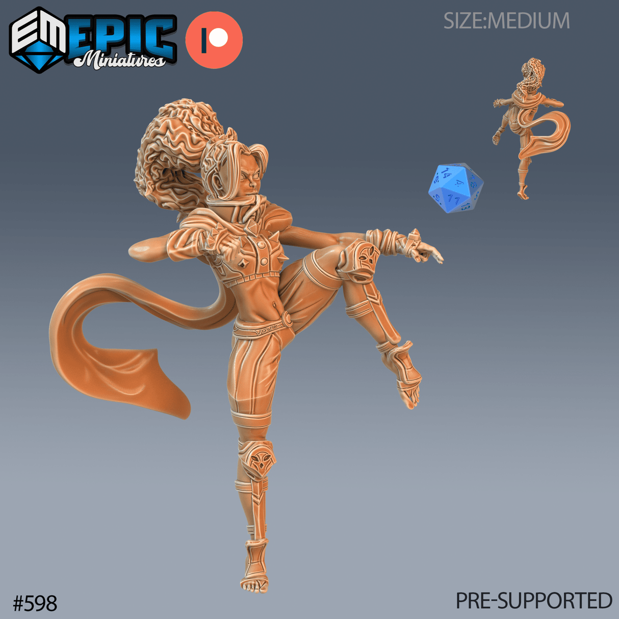 Female Monk Miniature | C - Tabletop RPG & D&D miniature. Perfect for wargaming & collectors