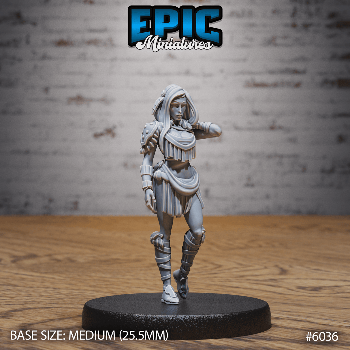 Female Native Indian Solider Miniature | 6036 - Tabletop RPG & D&D miniature. Perfect for wargaming & collectors