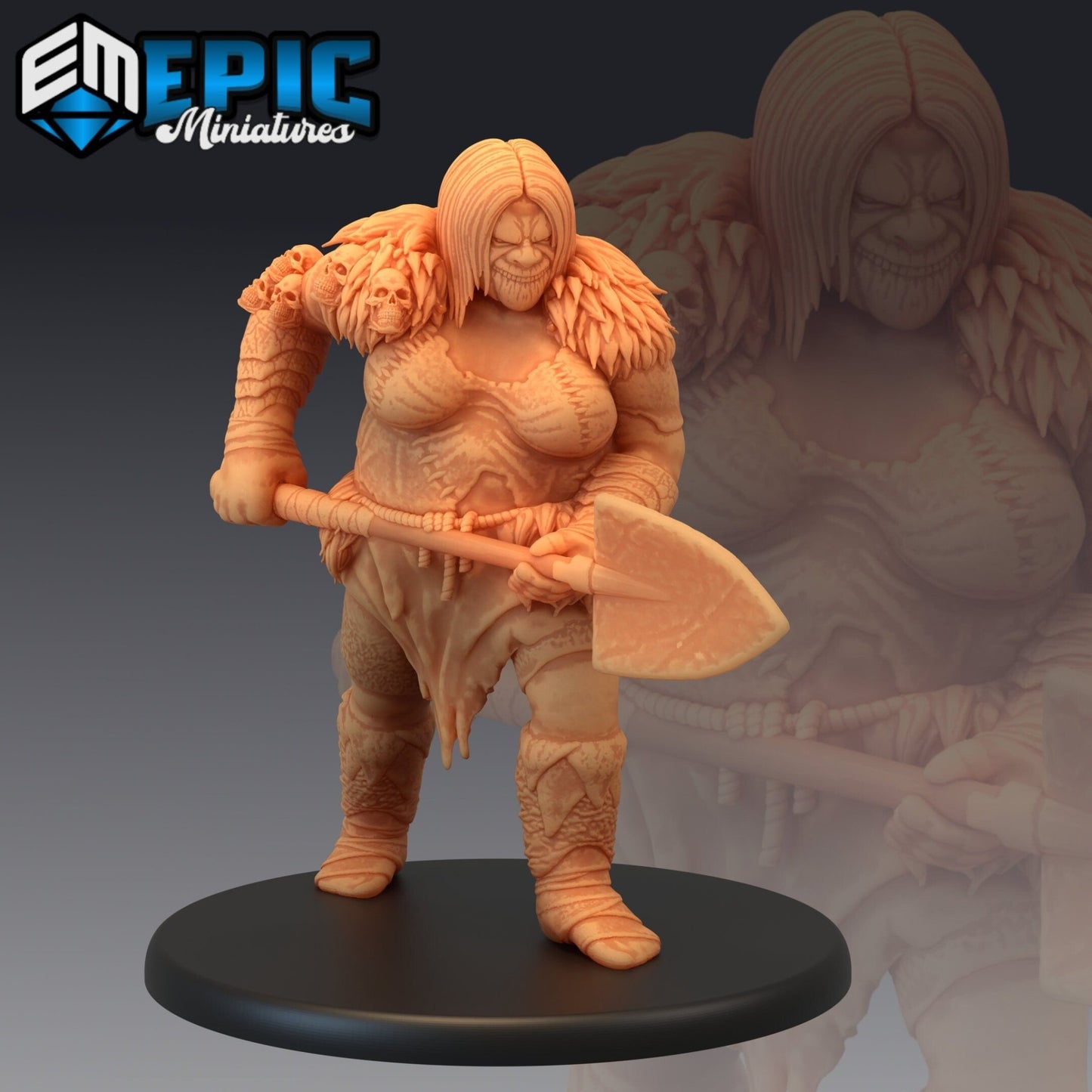 Female Ogre Miniature - A - 28mm
