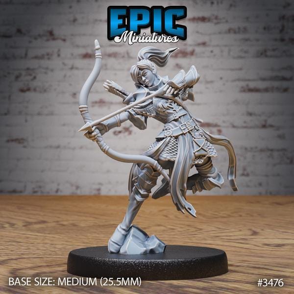 Female Paladin Miniature | 3476 - Tabletop RPG & D&D miniature. Perfect for wargaming & collectors