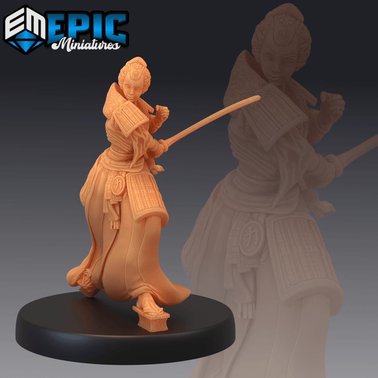 Female Samurai Miniature | B - Tabletop RPG & D&D miniature. Perfect for wargaming & collectors