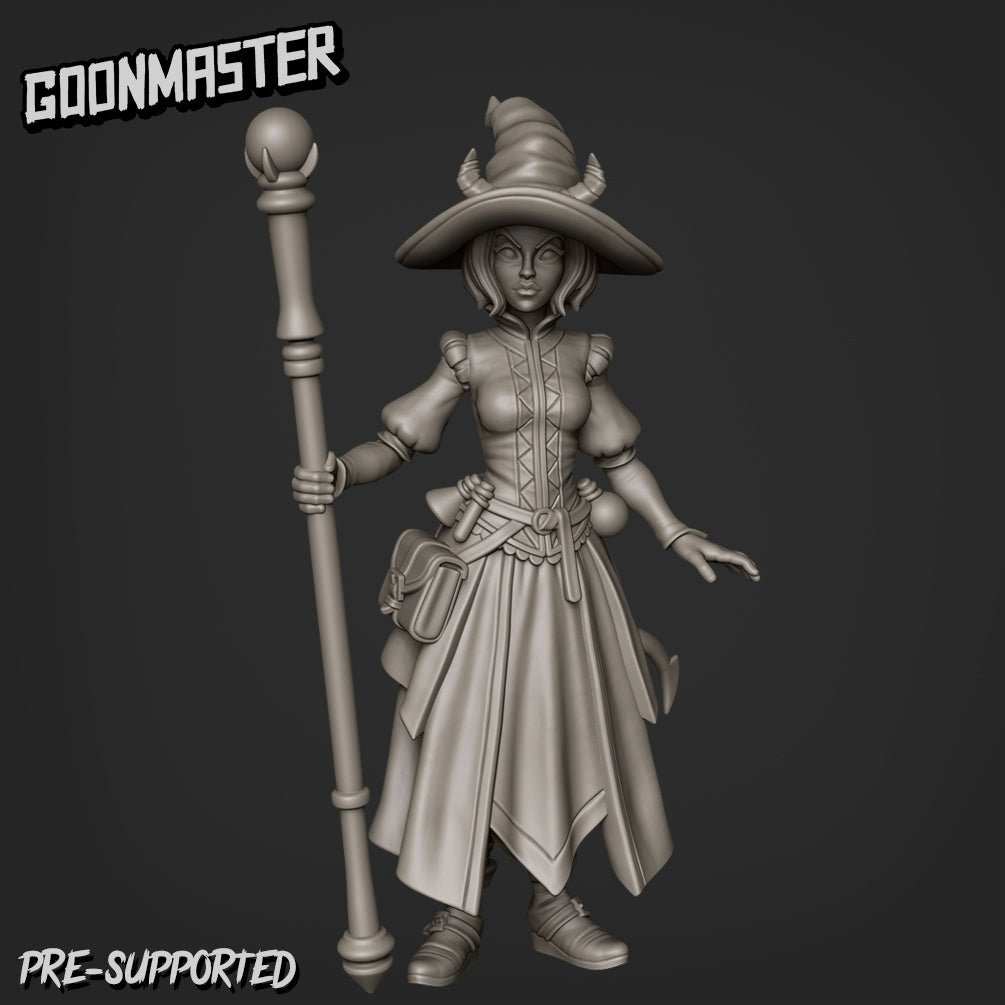 Female Sorcerer Miniature | C - Tabletop RPG & D&D miniature. Perfect for wargaming & collectors