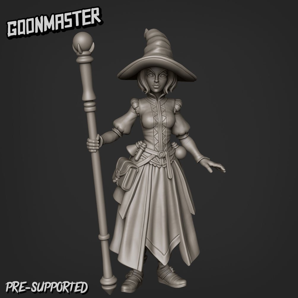 Female Sorcerer Miniature - D - 32mm