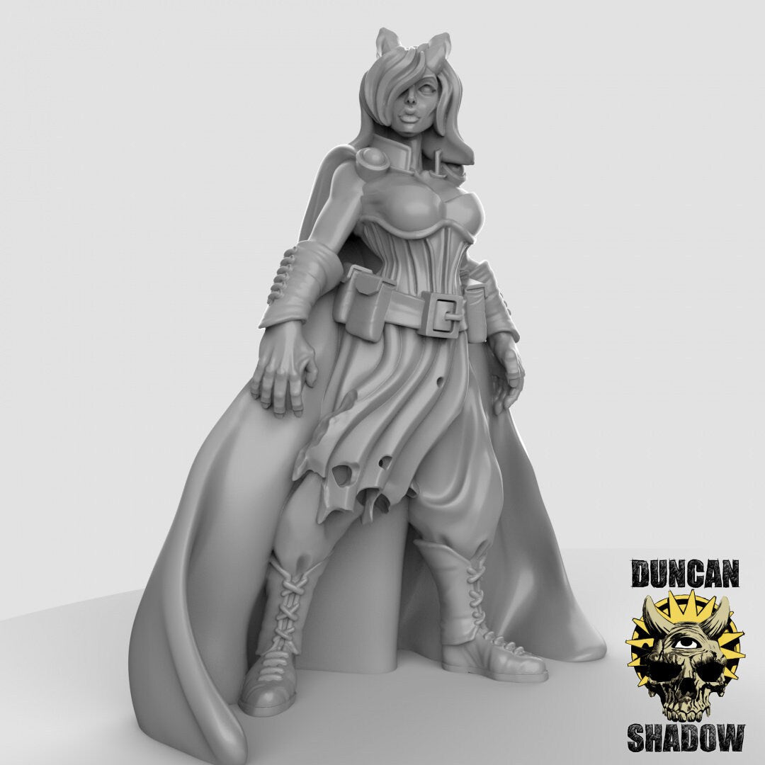 Female Tiefling Wizard Miniature | A - Tabletop RPG & D&D miniature. Perfect for wargaming & collectors