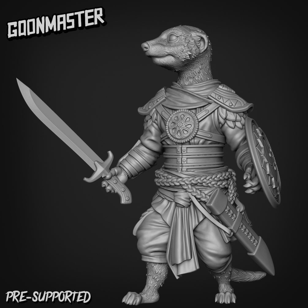 Ferret - folk Fighter Miniature | D - Tabletop RPG & D&D miniature. Perfect for wargaming & collectors