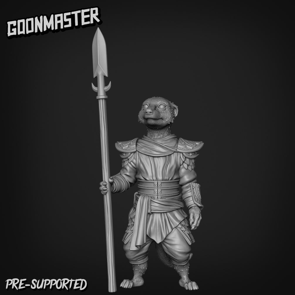 Ferret folk guard Miniature | E - Tabletop RPG & D&D miniature. Perfect for wargaming & collectors