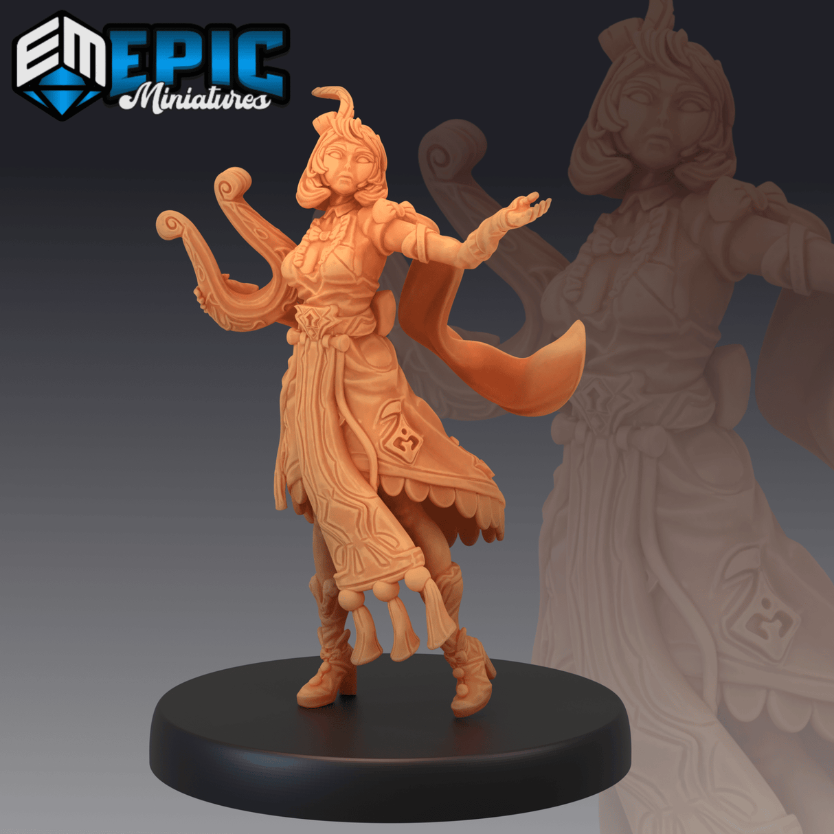 Fiona Bard Miniature | C - Tabletop RPG & D&D miniature. Perfect for wargaming & collectors