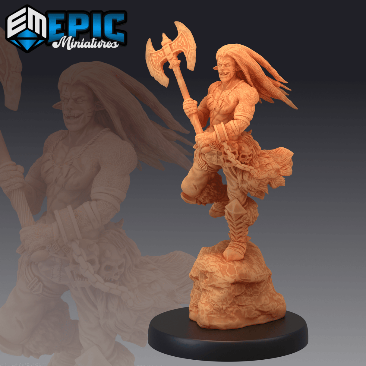 Desert Barbarian Miniature | B - Tabletop RPG & D&D miniature. Perfect for wargaming & collectors
