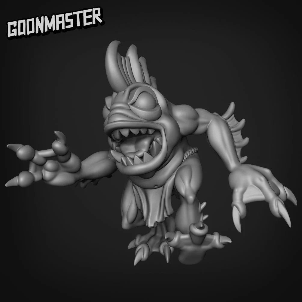 Fish Folk Fighter Miniature | A - Tabletop RPG & D&D miniature. Perfect for wargaming & collectors