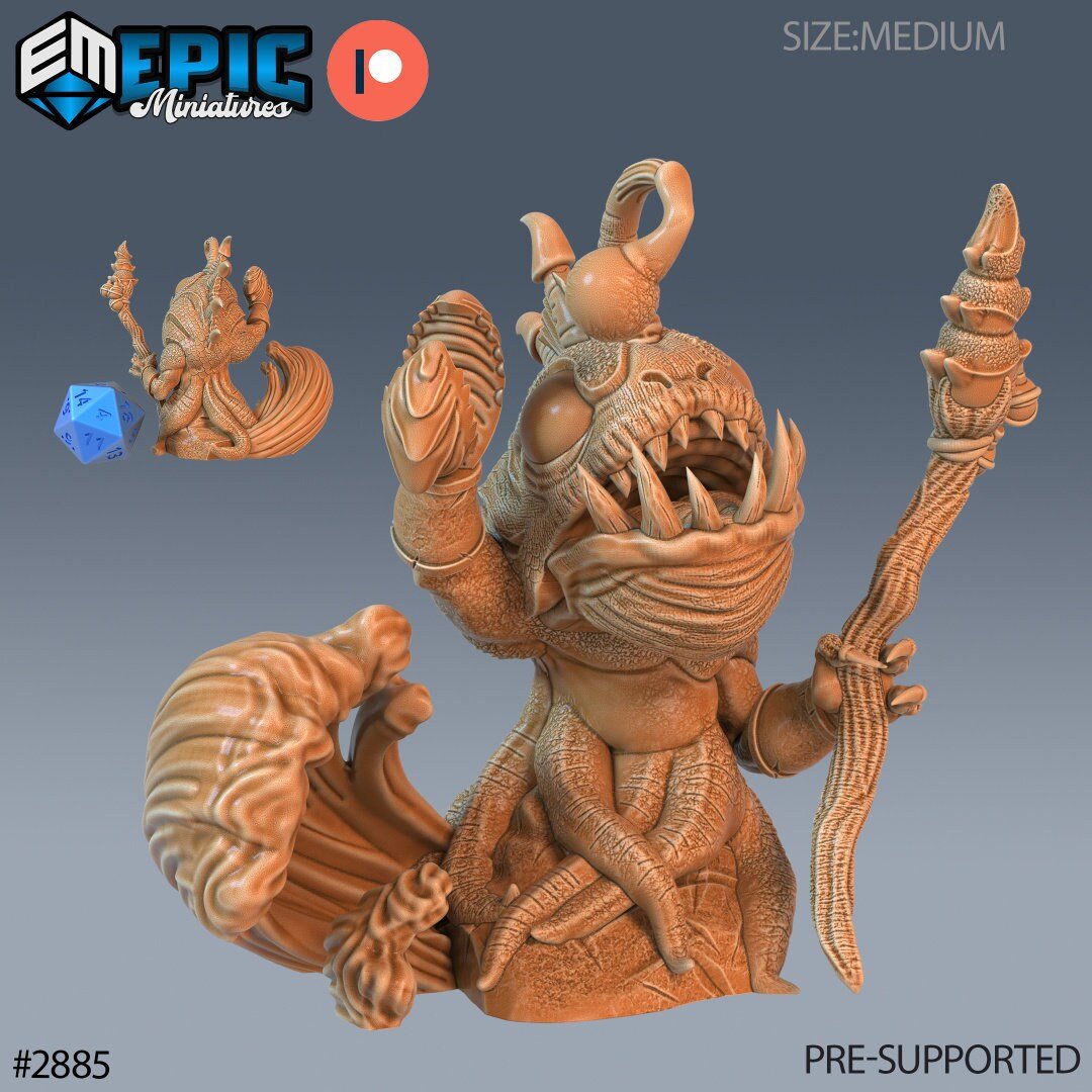 FishFolk Anglerfish Miniature | B - Tabletop RPG & D&D miniature. Perfect for wargaming & collectors