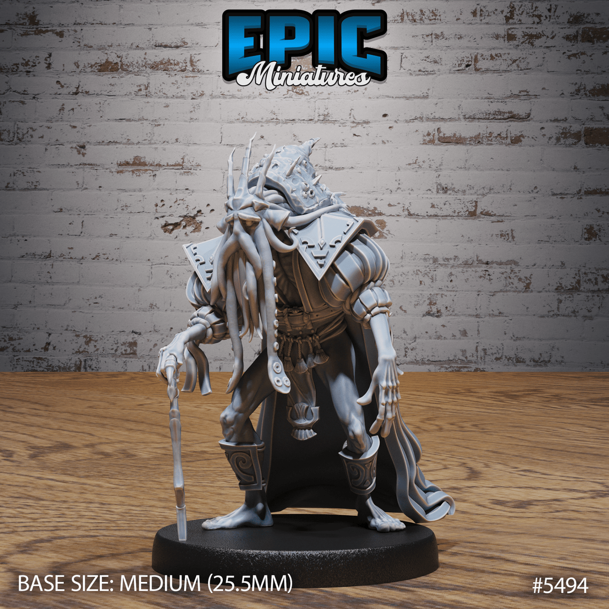 Fishfolk Monarch Miniature | A - Tabletop RPG & D&D miniature. Perfect for wargaming & collectors