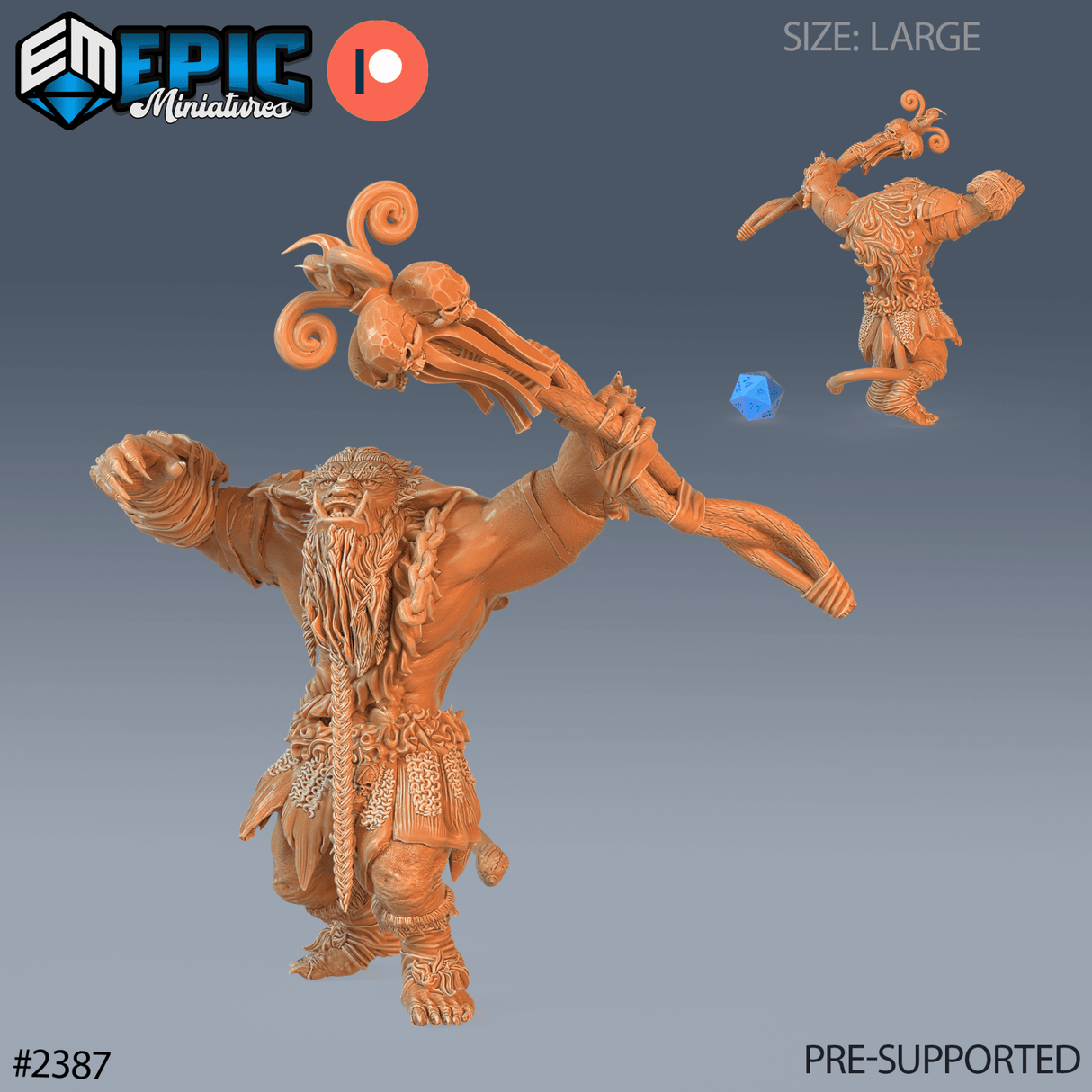 Forest Ogre Miniature | C - Tabletop RPG & D&D miniature. Perfect for wargaming & collectors