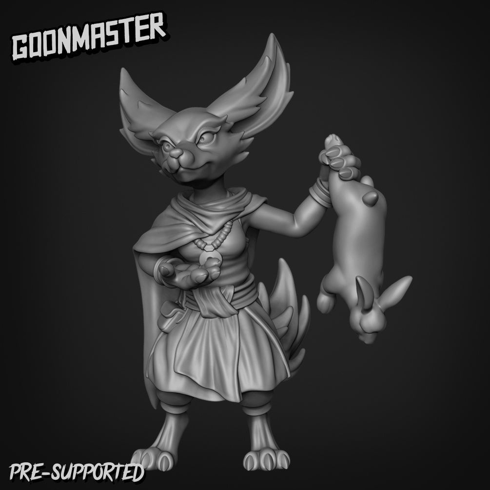 small trible Fox Folk Miniature | B - Tabletop RPG & D&D miniature. Perfect for wargaming & collectors
