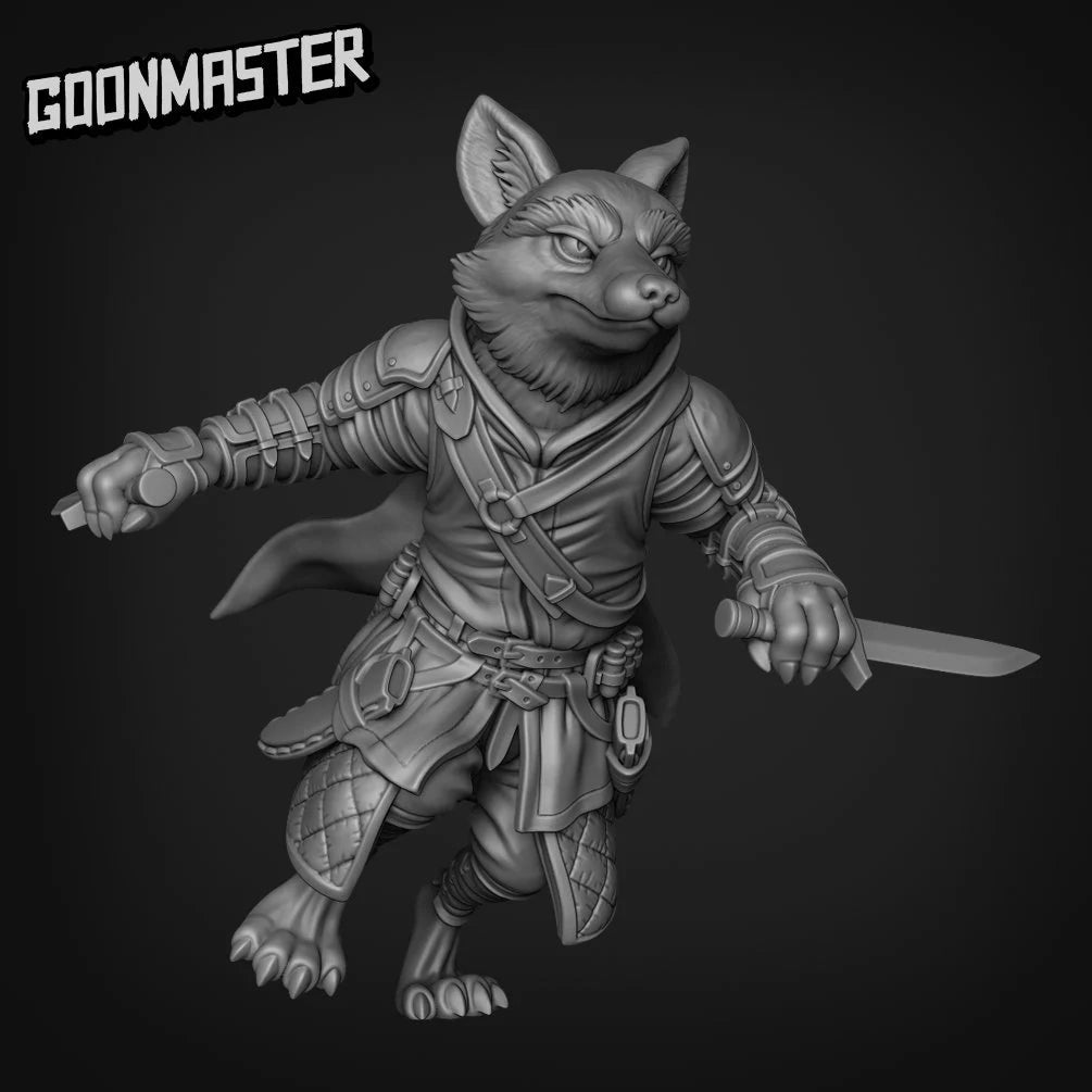 Fox Folk Rogue Miniature | H - Tabletop RPG & D&D miniature. Perfect for wargaming & collectors