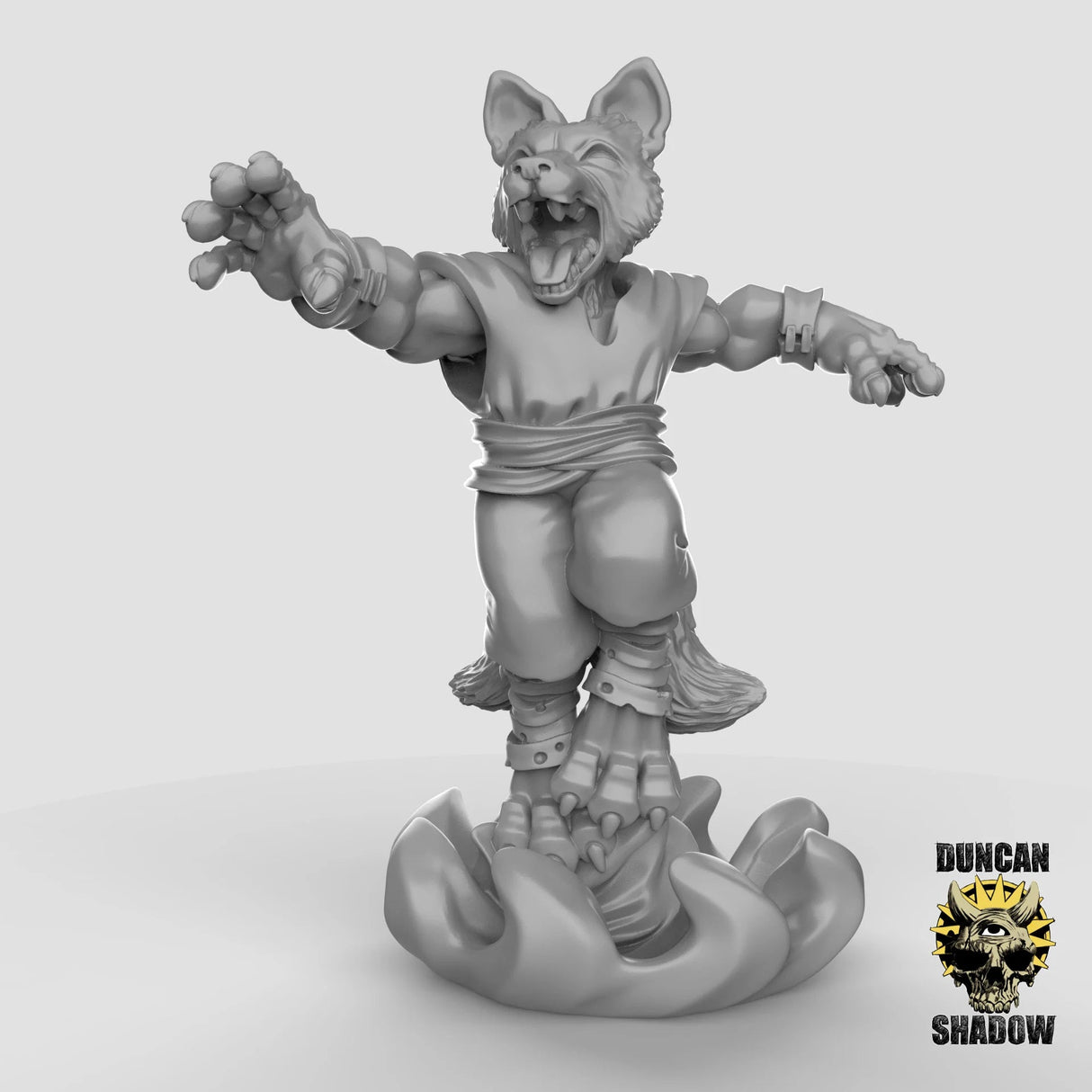 Fox Folk Wizard Miniature | B - Tabletop RPG & D&D miniature. Perfect for wargaming & collectors