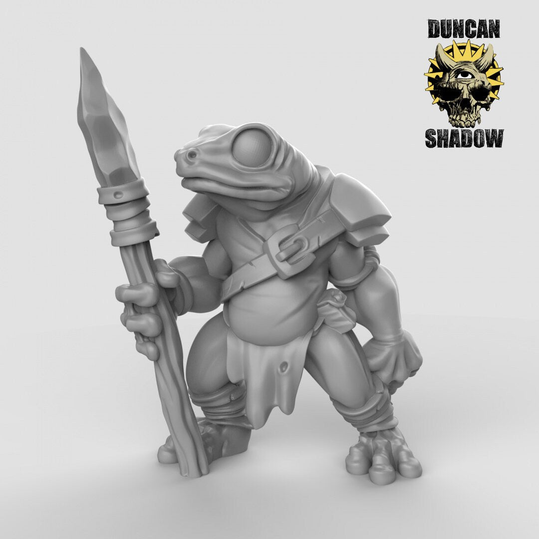 Frog Folk Miniature | A - Tabletop RPG & D&D miniature. Perfect for wargaming & collectors