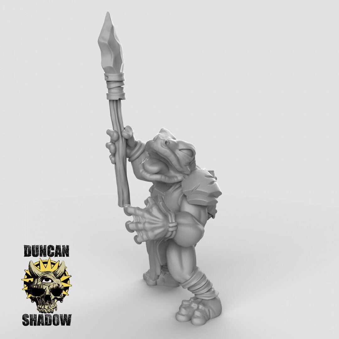 Frog Folk Miniature | B - Tabletop RPG & D&D miniature. Perfect for wargaming & collectors