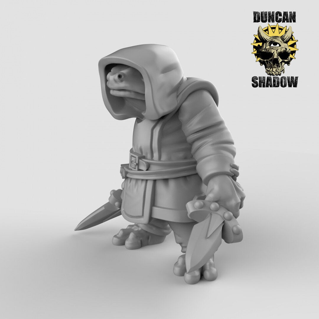 Frog Folk Rogue Assassin Miniature | B - Tabletop RPG & D&D miniature. Perfect for wargaming & collectors