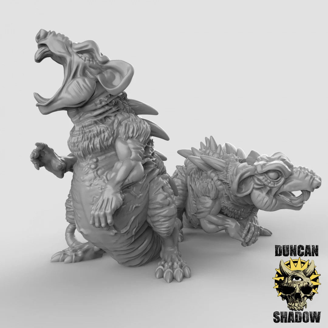 Giant Rat Miniature | Set of 2 - Tabletop RPG & D&D miniature. Perfect for wargaming & collectors