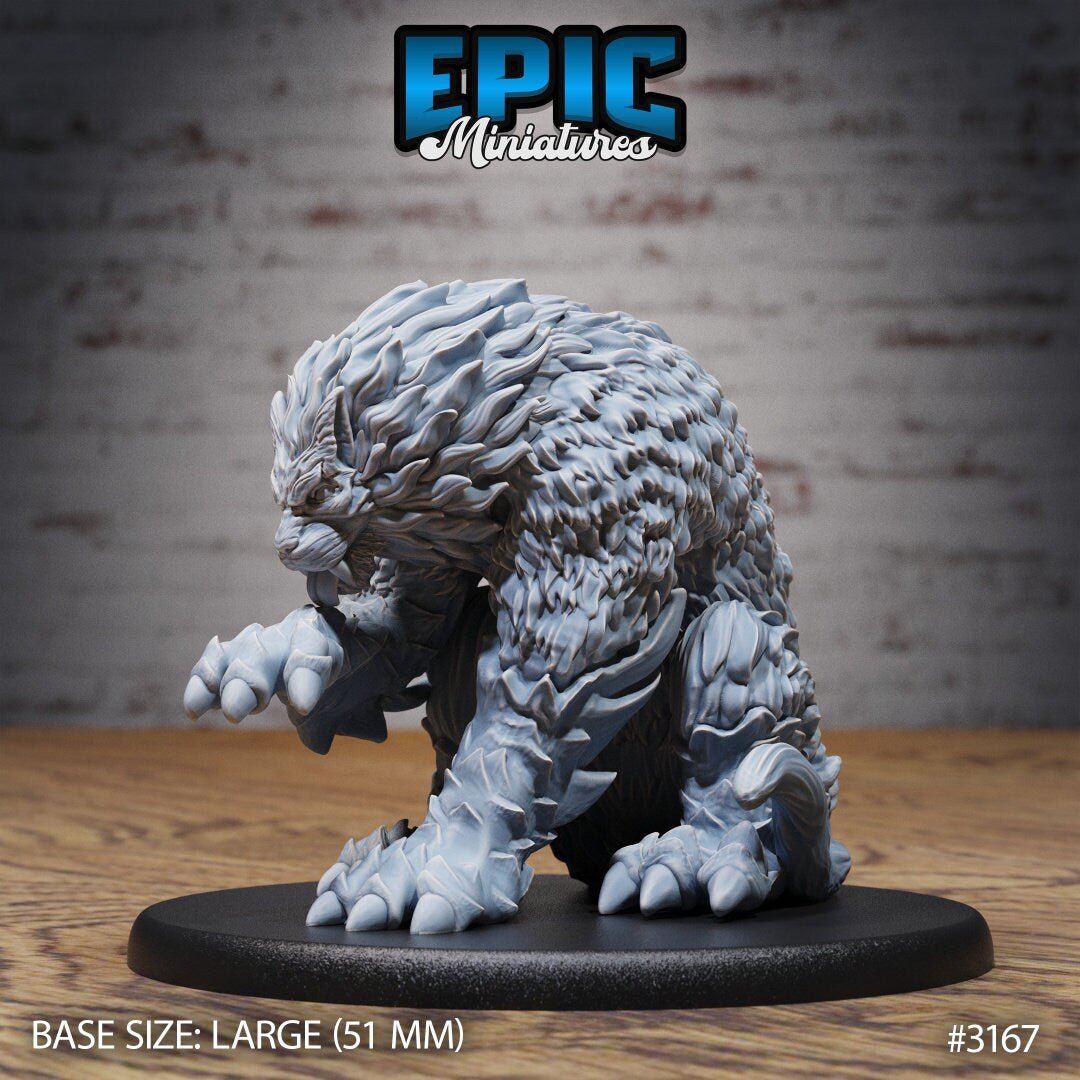 Giant Tiger Miniature | B - Tabletop RPG & D&D miniature. Perfect for wargaming & collectors