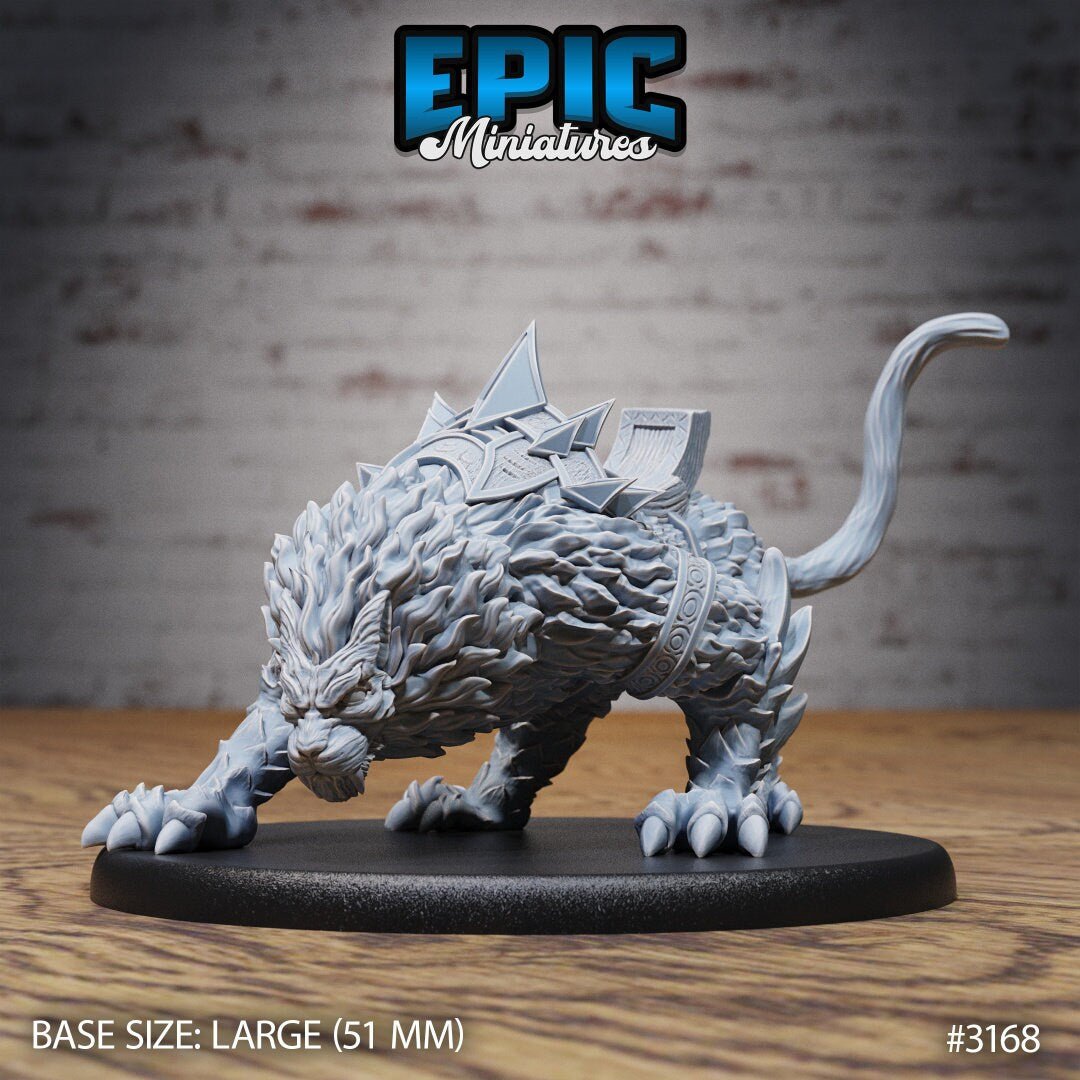 Giant Tiger Miniature | C - Tabletop RPG & D&D miniature. Perfect for wargaming & collectors