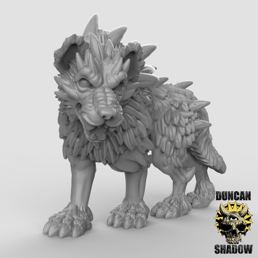Giant Dire Wolf Miniature | B - Tabletop RPG & D&D miniature. Perfect for wargaming & collectors