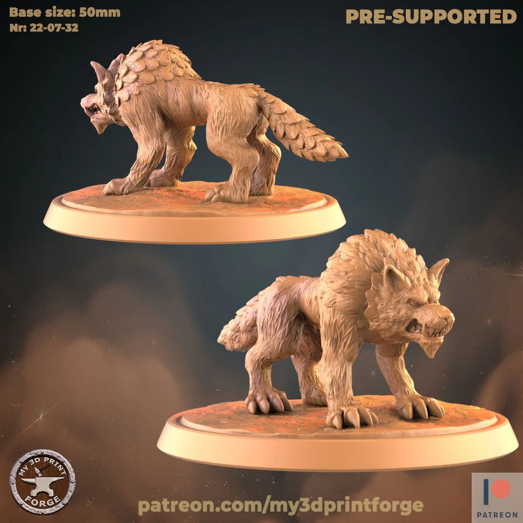 Wolf Miniature Set | top left - Tabletop RPG & D&D miniature. Perfect for wargaming & collectors