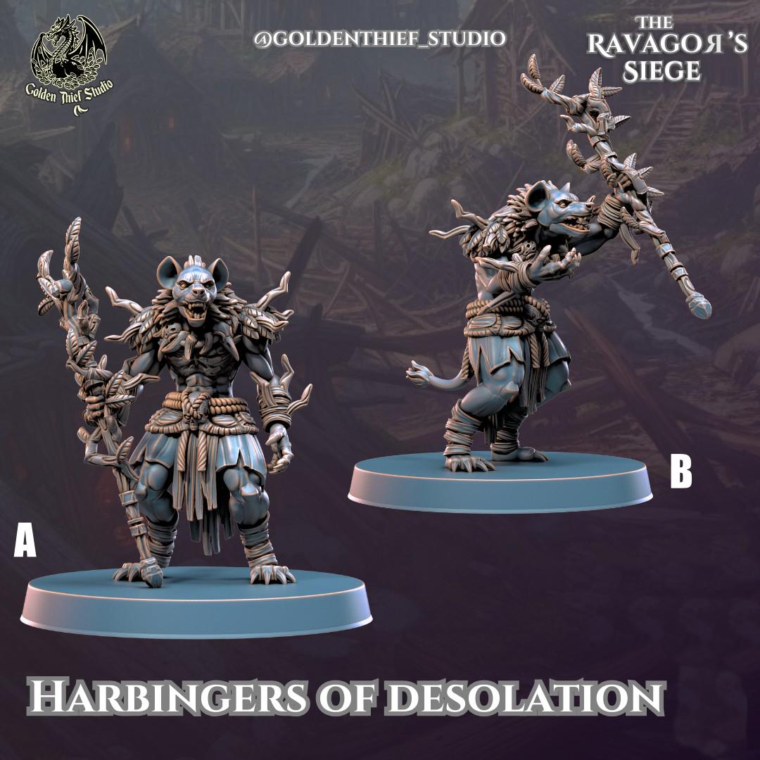 Gnoll Harbingers of Desolation Shaman Miniature | Full Set All Models - Tabletop RPG & D&D miniature. Perfect for wargaming & collectors