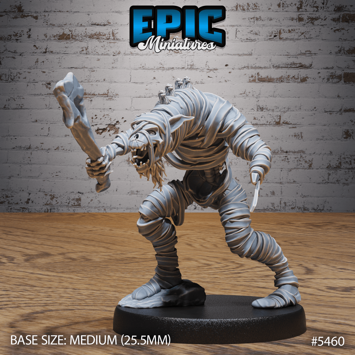 Gnoll Mummy Miniature | C - Tabletop RPG & D&D miniature. Perfect for wargaming & collectors
