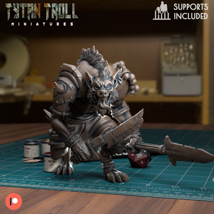 Gnoll Elite Encounter Miniature set | E - Tabletop RPG & D&D miniature. Perfect for wargaming & collectors
