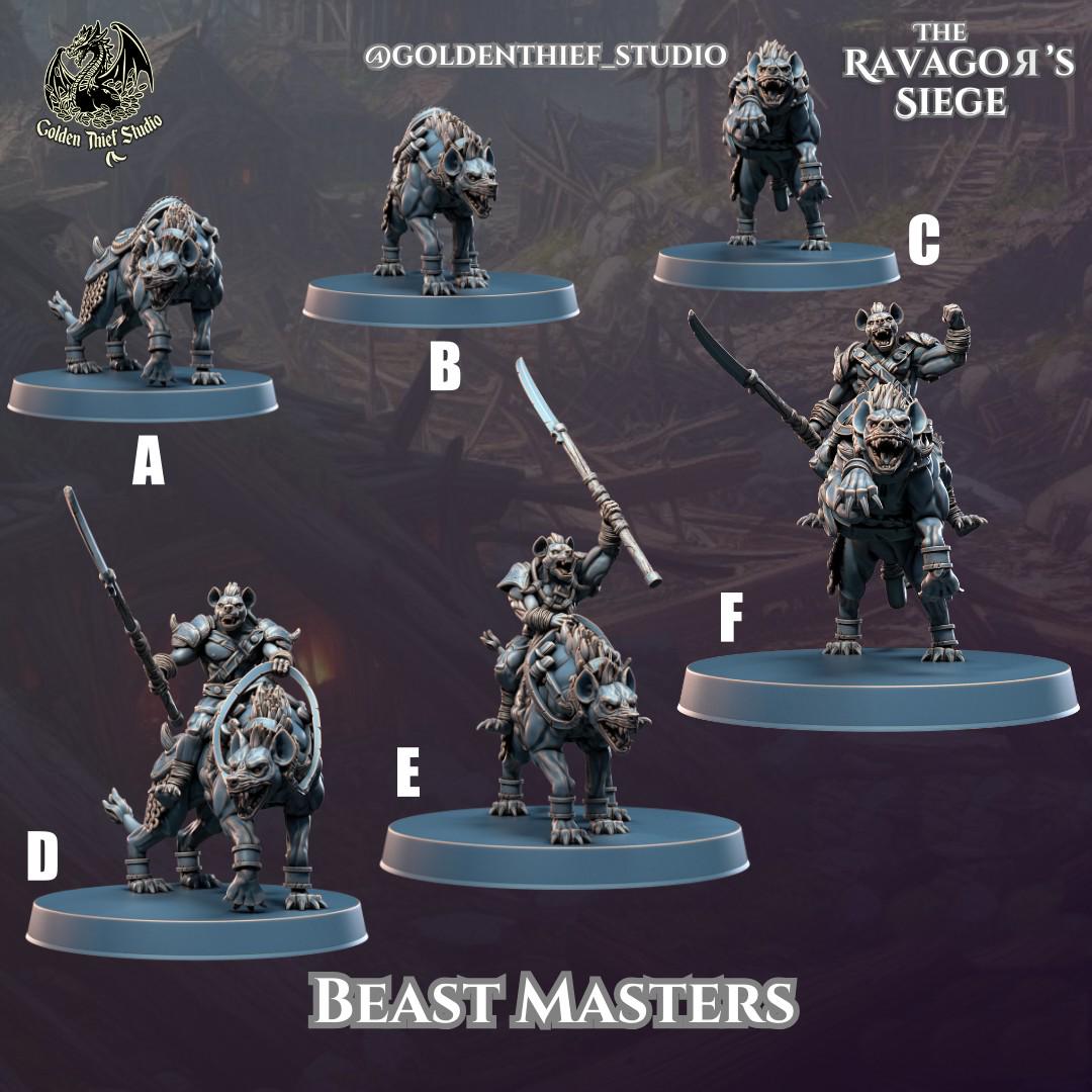 Gnoll Ravagor Beastmasters Miniature | Beasts A,B,&C - Tabletop RPG & D&D miniature. Perfect for wargaming & collectors