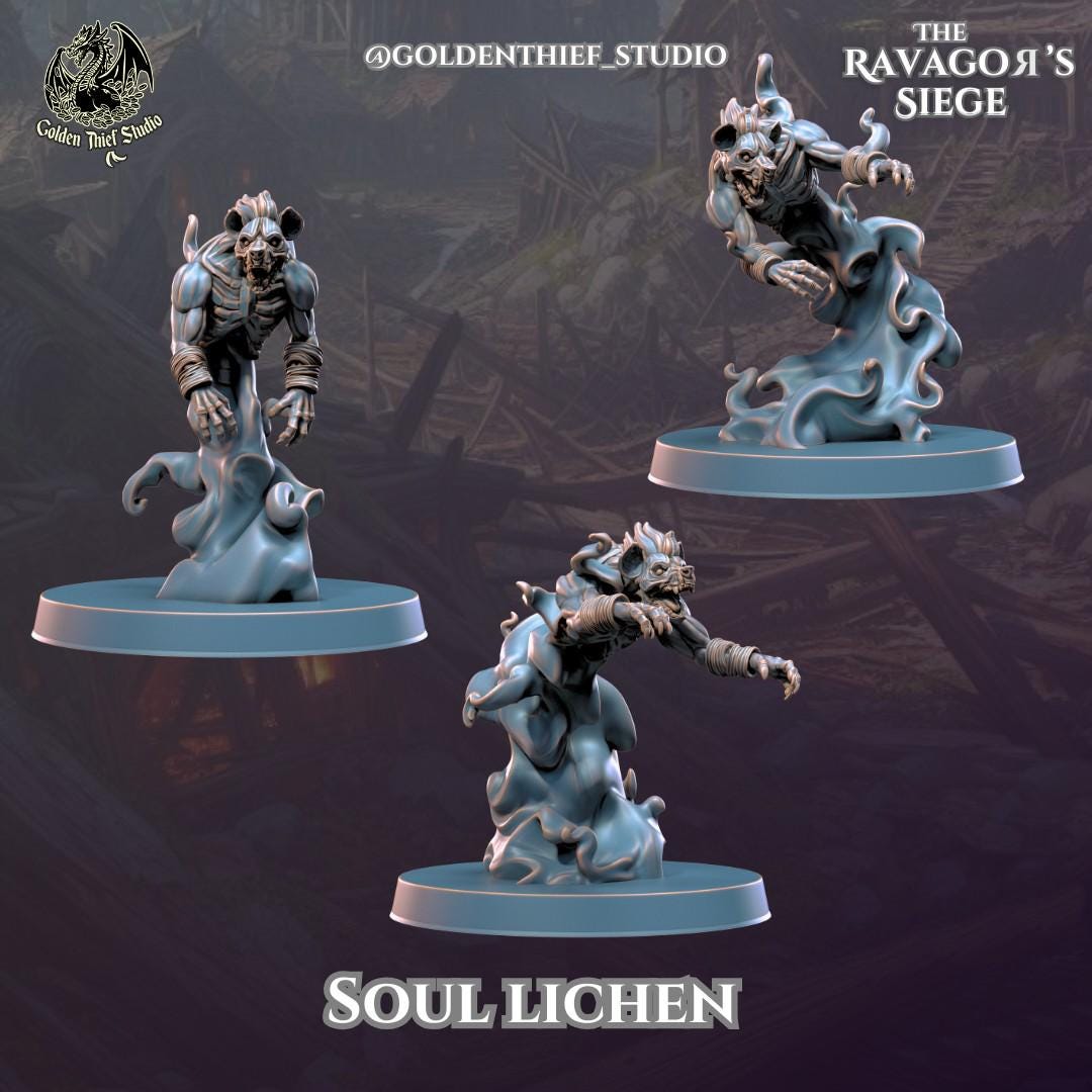 Gnoll Soul Lichen Miniature | Full Set All Models - Tabletop RPG & D&D miniature. Perfect for wargaming & collectors
