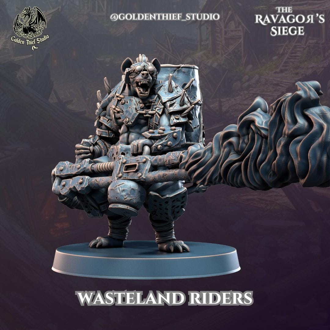 Gnoll Wasteland Riders Miniature | Gnoll C - Tabletop RPG & D&D miniature. Perfect for wargaming & collectors