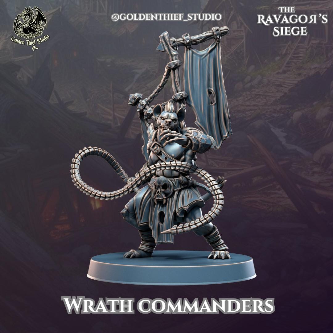 Gnoll Wrath Commanders Miniature | Gnoll A - Tabletop RPG & D&D miniature. Perfect for wargaming & collectors