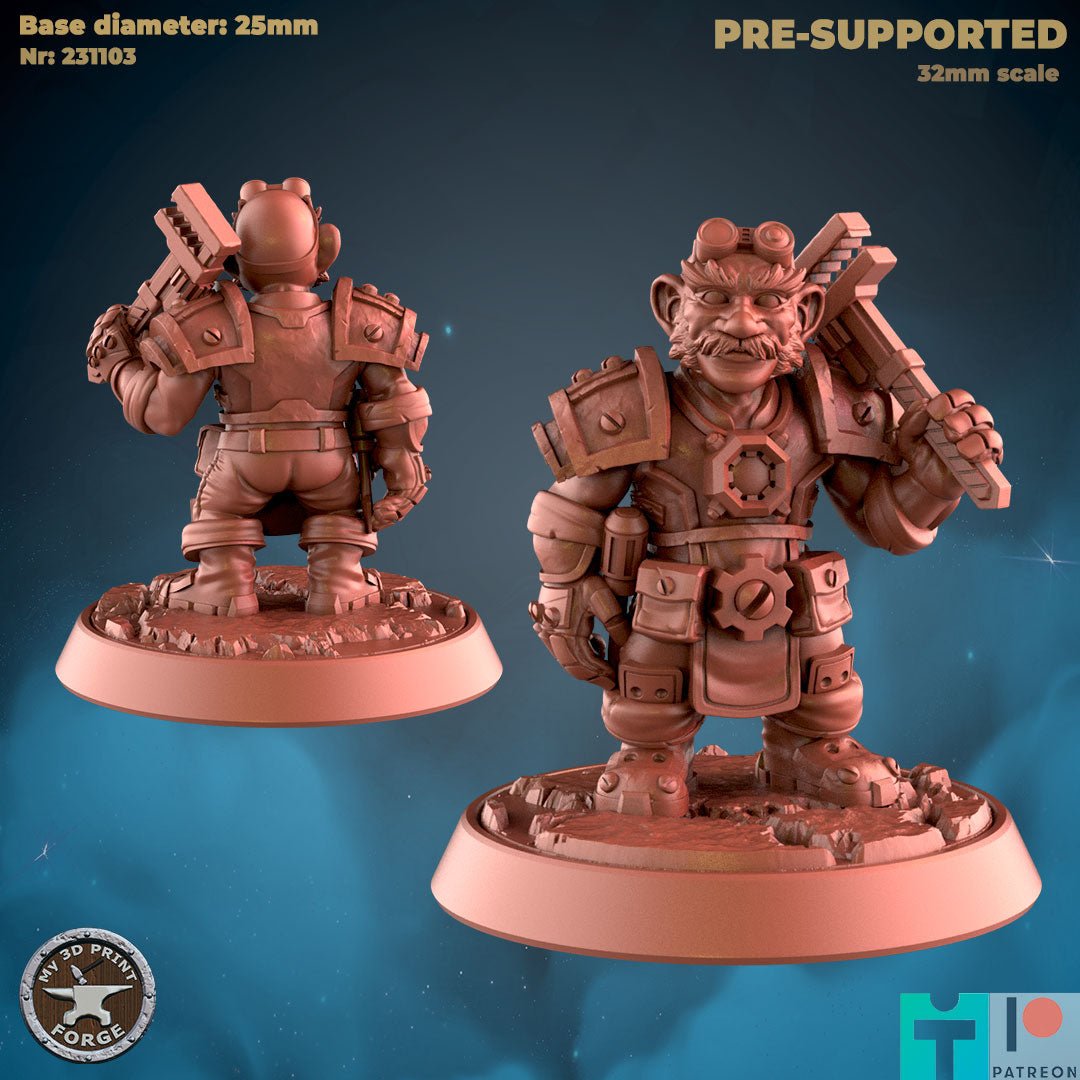 Gnome Cleric Paladin Miniature | C - Tabletop RPG & D&D miniature. Perfect for wargaming & collectors
