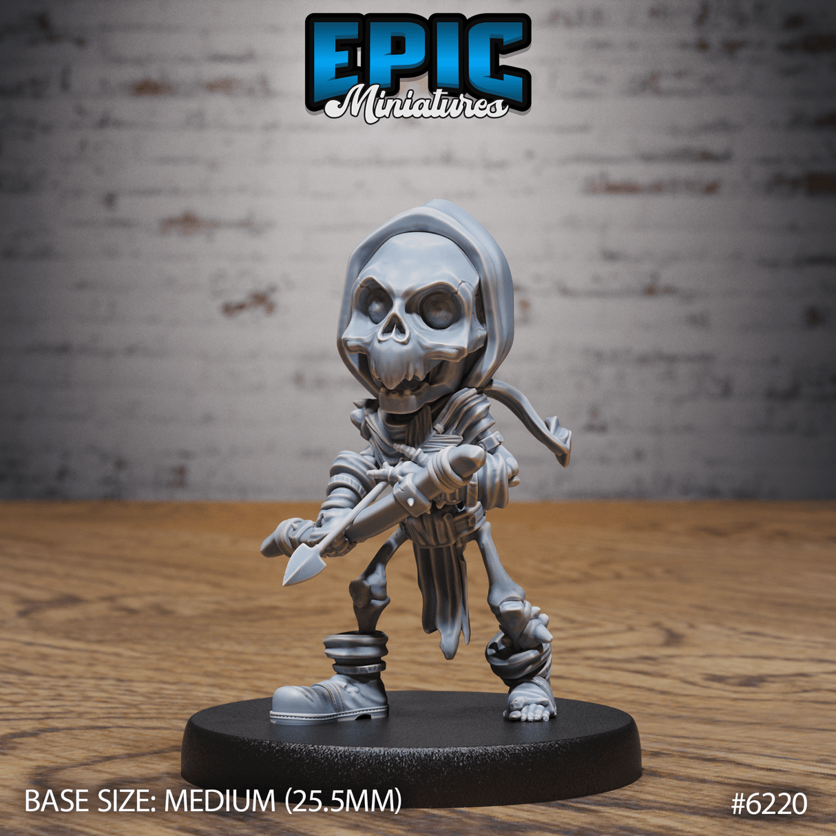 Gnome Skeleton Miniature | B - Tabletop RPG & D&D miniature. Perfect for wargaming & collectors