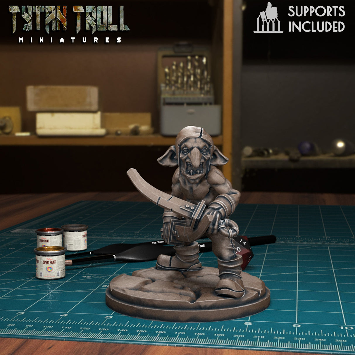 Goblin Attack team Miniature | C - Tabletop RPG & D&D miniature. Perfect for wargaming & collectors