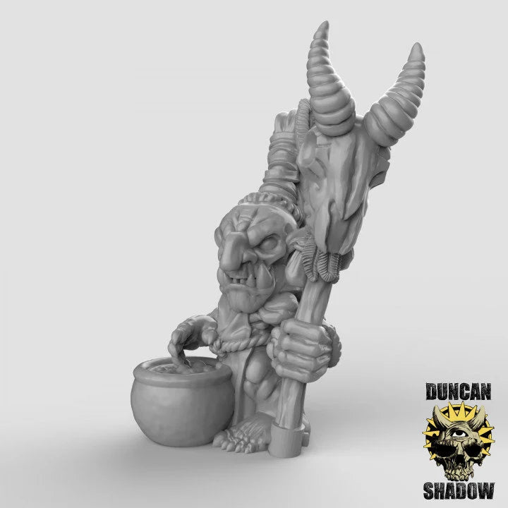Goblin Wild Shamans Miniature | B - Tabletop RPG & D&D miniature. Perfect for wargaming & collectors