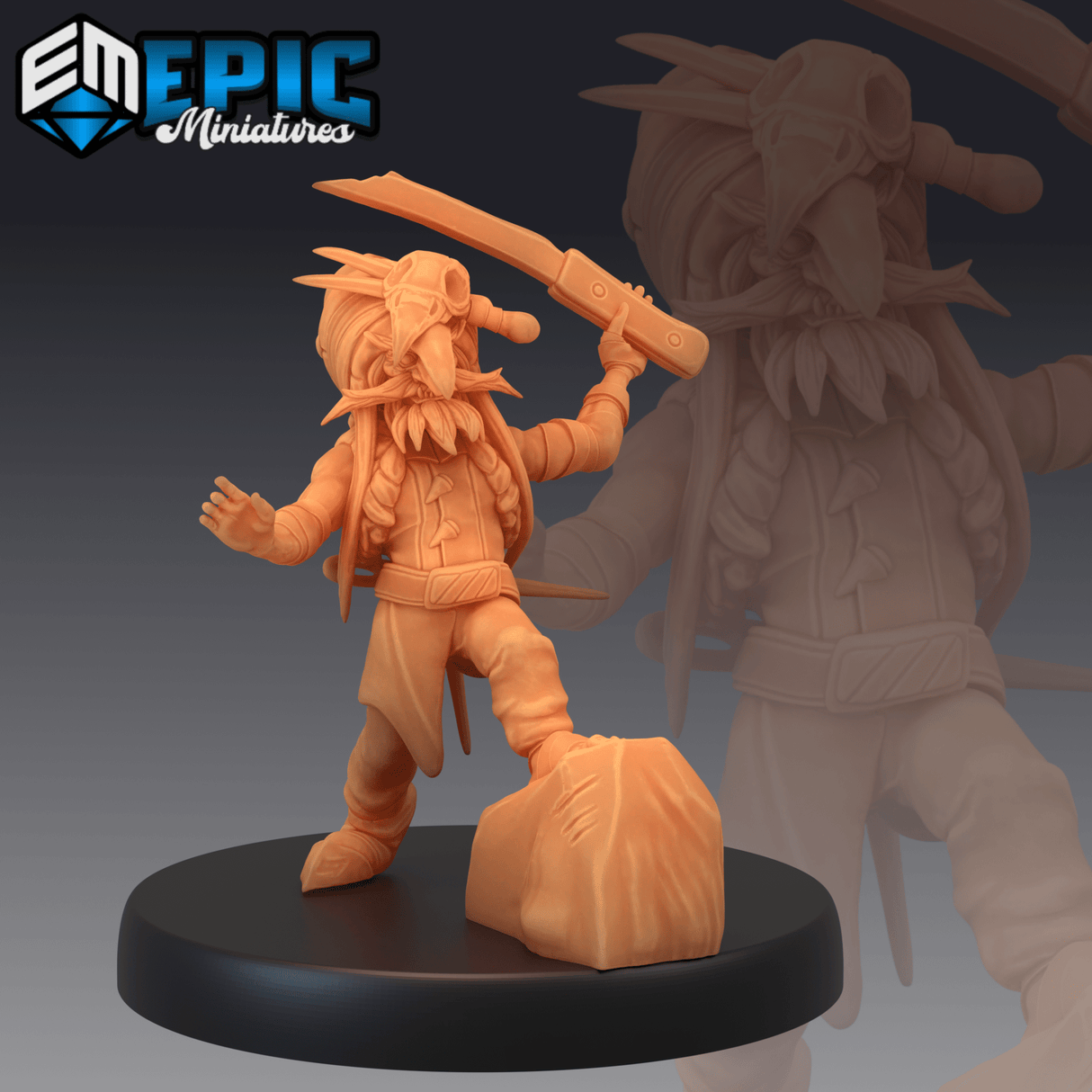 Goblin redcap Pirates Miniature | B - Tabletop RPG & D&D miniature. Perfect for wargaming & collectors
