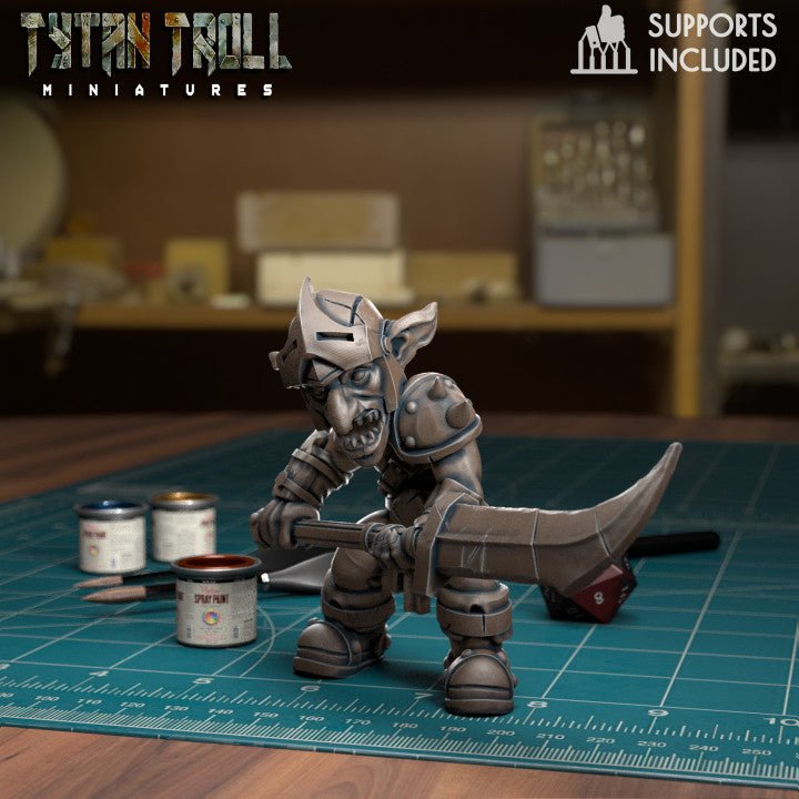 Goblin Spearmen Miniature | B - Tabletop RPG & D&D miniature. Perfect for wargaming & collectors