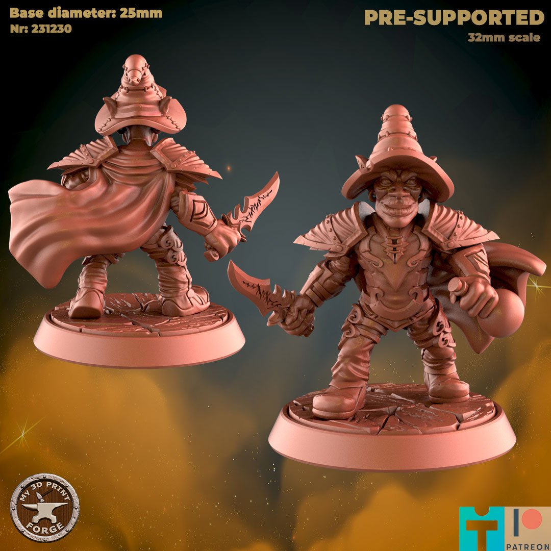 Goblin Warlock Wizard Miniature | E - Tabletop RPG & D&D miniature. Perfect for wargaming & collectors